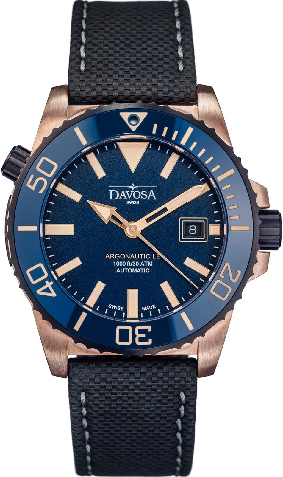 Davosa Swiss Automatic Diver's Watch - Luxury Analog Argonautic Waterproof Sport Wrist Watch for Men with Stylish Bracelet