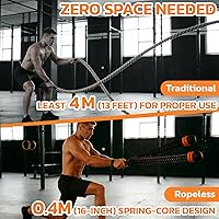 Vista 4 de Soulyis - Cuerdas de batalla sin cuerda para gimnasio en casa silencioso, cuerda de entrenamiento inalámbrica, cuerdas de entrenamiento