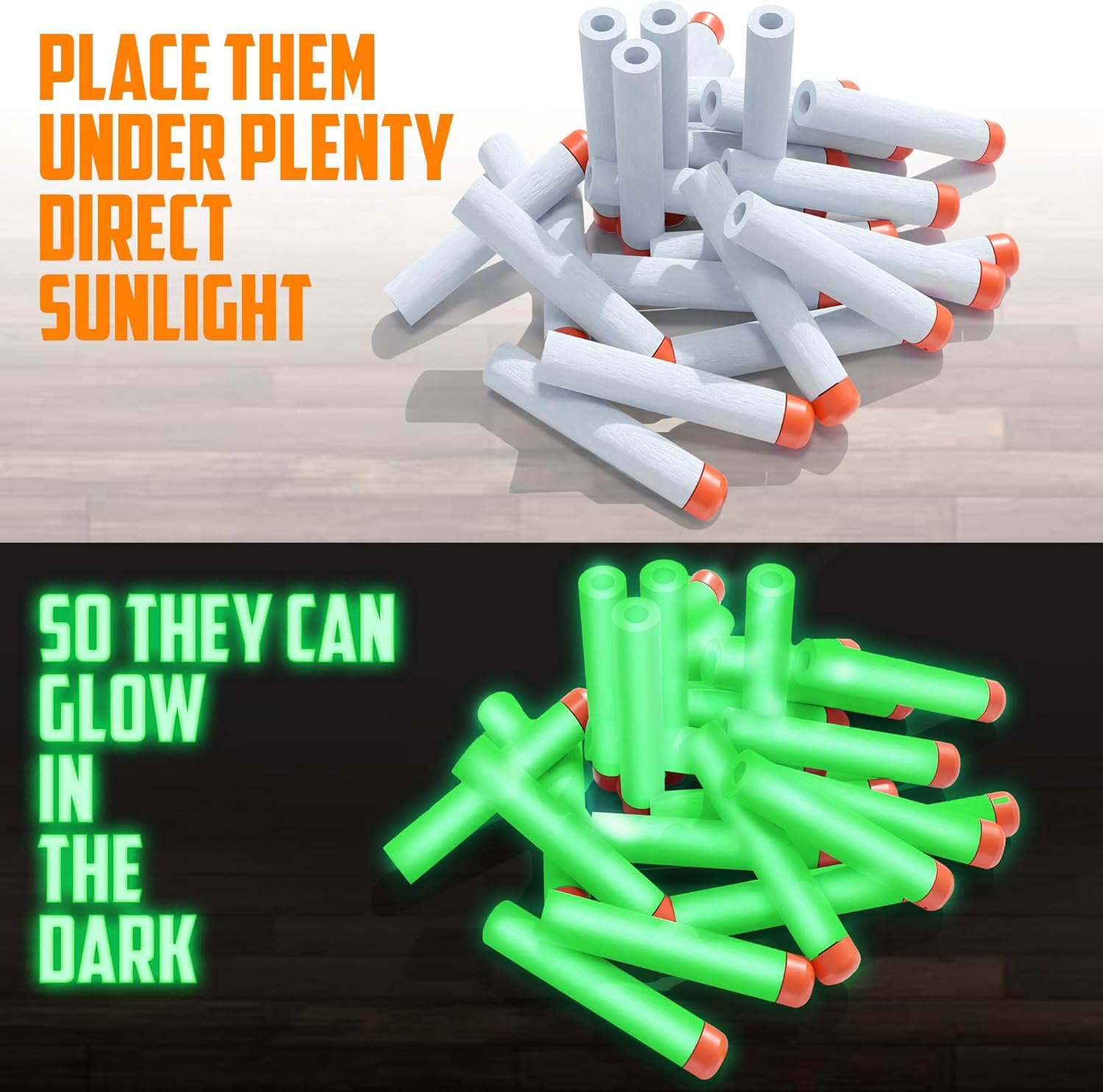 Glow In The Dark, Ultimate Nerf Foam Toy Darts, Premium Refill Bullets For N-Strike Guns, Universal Mega Pack, Firm and Safe Nerf Accessories Amazing Precision Control, 300 Piece image 2 of 7 B06XY1XDFD