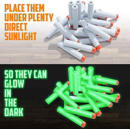 Miniatura 2 de Dardos de juguete de espuma Nerf que brillan en la oscuridad, balas de repuesto premium para pistolas N-Strike, Mega Pack universal, accesorios Nerf