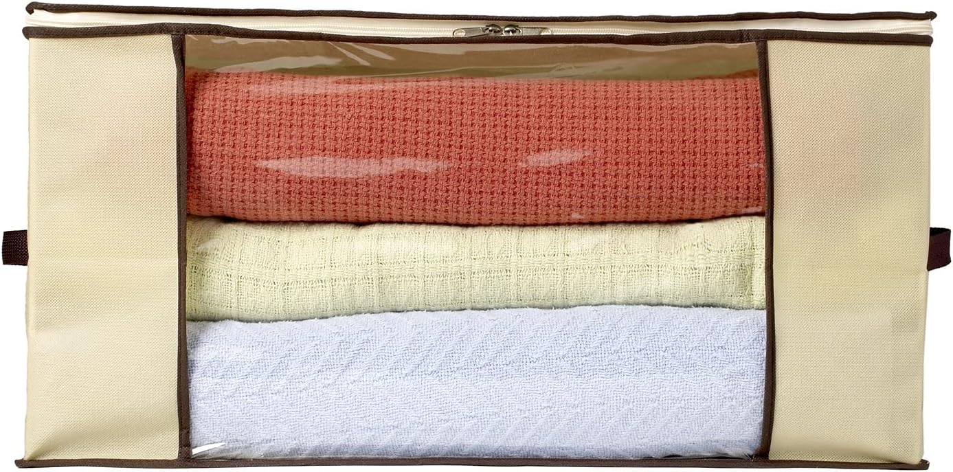 Blankets Clothes Storage Bag Closet Organization | Linen Blanket Storage Sweater Storage Duvet Storage Bags Clear Transparent Window (1)