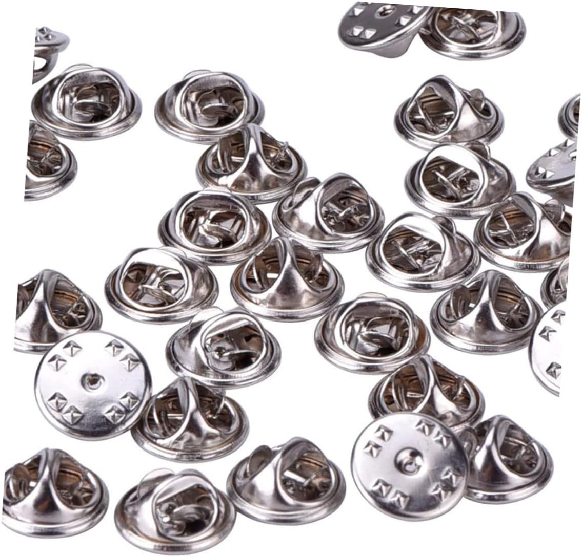 SHINEOFI 2sets Brass Badge Clutches Pin Backs Replacement for Small Pins Easy to Use Spring Loaded Fastener Durable Metal Grip (100/pack) 200pcs*2