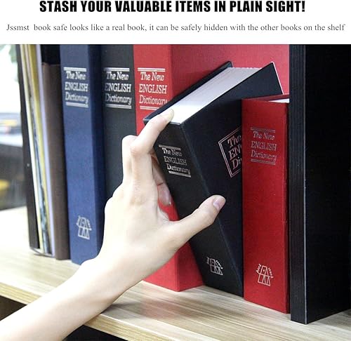 Miniatura 5 de Jssmst SM-BS04  Caja fuerte de metal para el hogar con cerradura de combinación en forma de libro como distracción 2017, negro tamaño pequeñogrande,