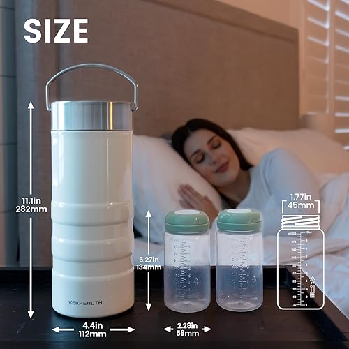 Miniatura 5 de Enfriador de leche materna de cadena fría de día completo de 22 onzas, acero inoxidable al vacío de doble pared con enfriamiento de 360, mantiene la
