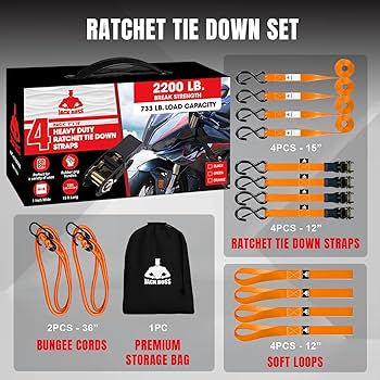 【R&B】Treva Amazon.com: Jack Boss 2200 LB Break Strength Ratchet Straps