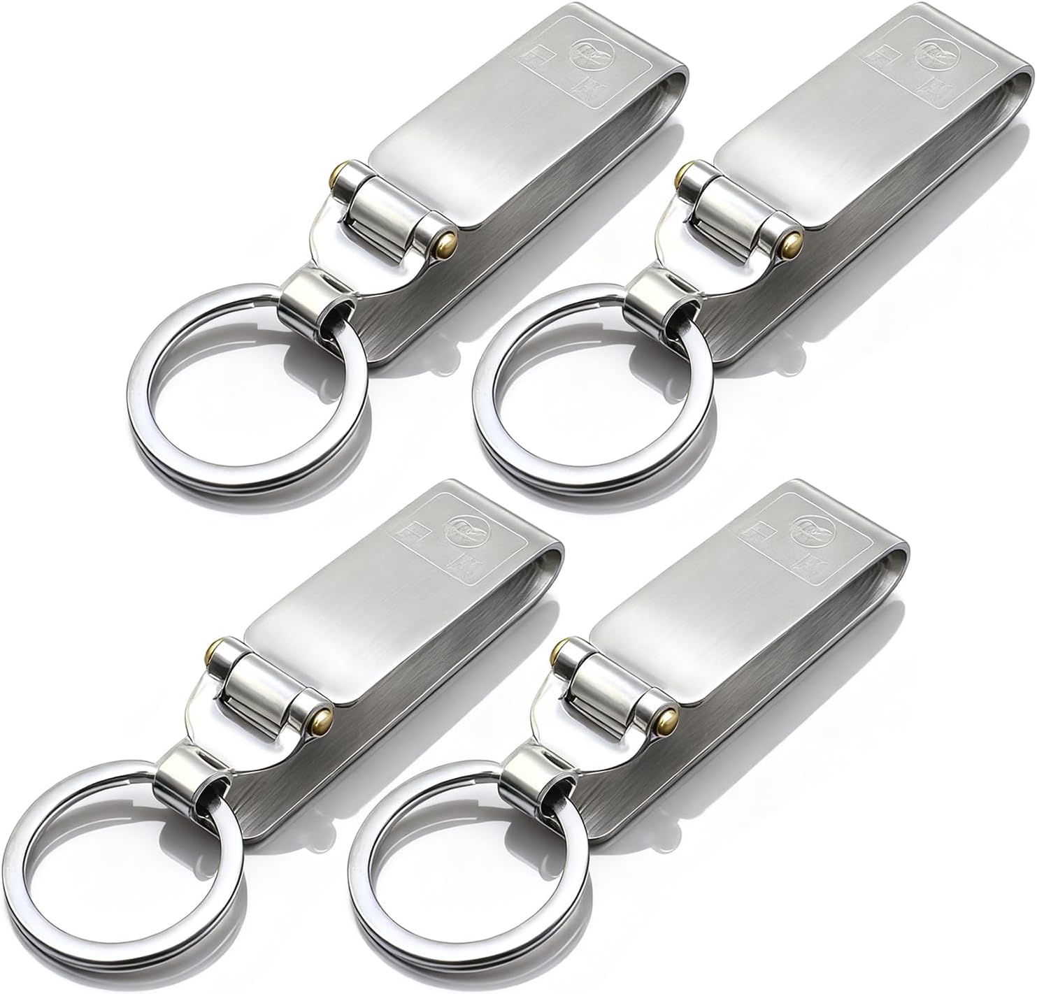 Linwnil Stainless Steel Keyring Security Belt Clip Key Chain,used in sports Pants, Pockets,Durable Multi-ring Key Holder