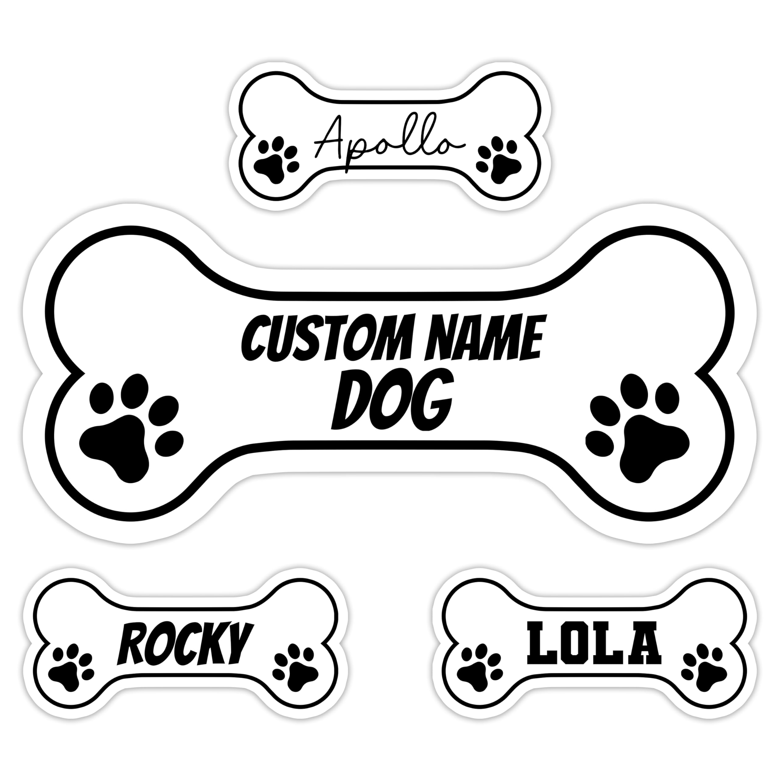 Custom Dog Name Stickers, Custom Name Stickers - Personalized Pet Stickers with Dog's Name - Unique Gift for Dog Lovers - Customizable Name Decal for