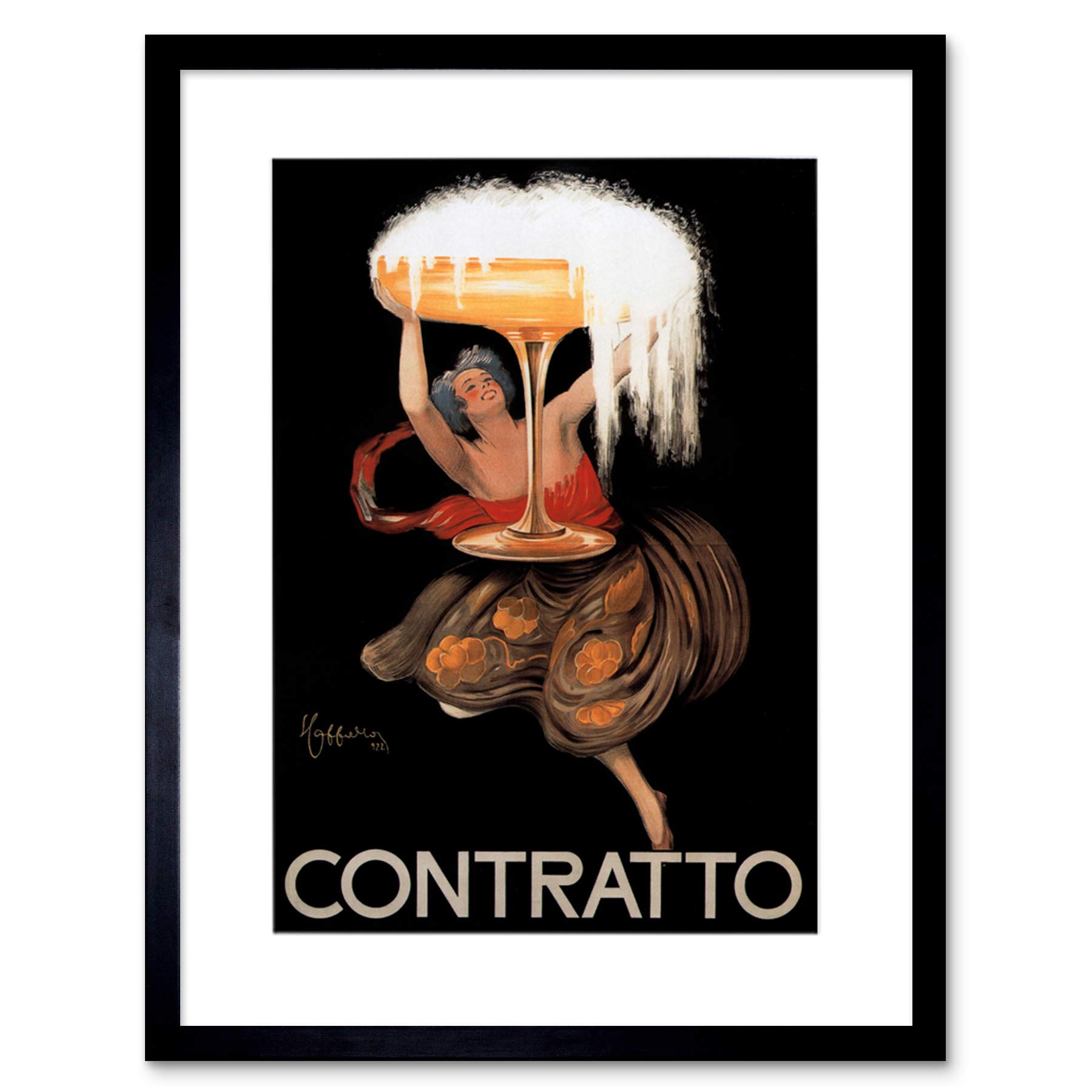 Wee Blue Coo Advert Champagne Contratto Italy Drink Alcohol Framed Wall Art Print