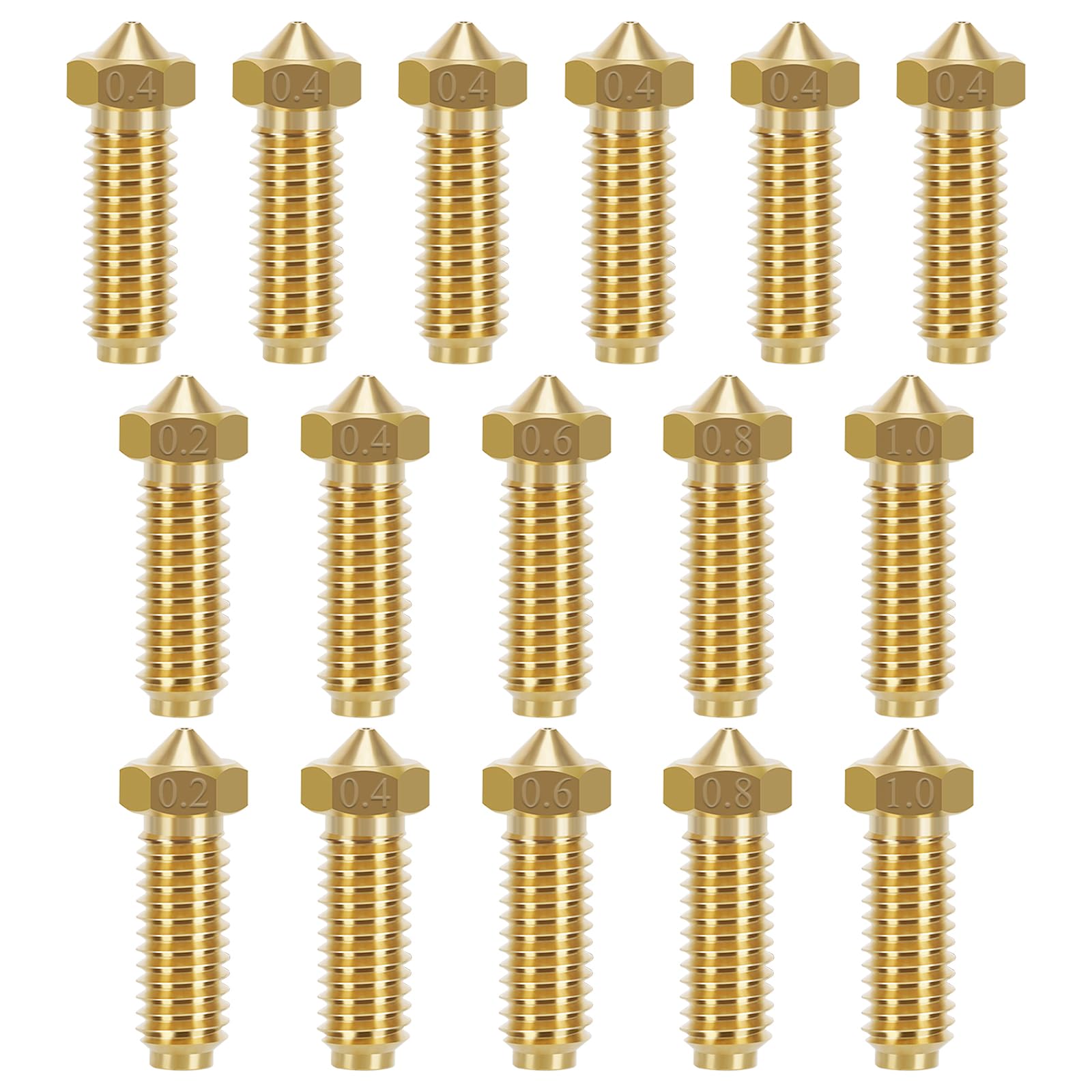 16PCS Brass Nozzles for Anycubic Kobra 2 Series, 3D Printer Parts 8PCS 0.4mm 2PCS 0.2/0.6/0.8/1.0mm Extruder Hotend Nozzles Kit for Anycubic Kobra 2/2 Neo/2 Pro/2 Plus/2 Max 3D Printer-picture-23