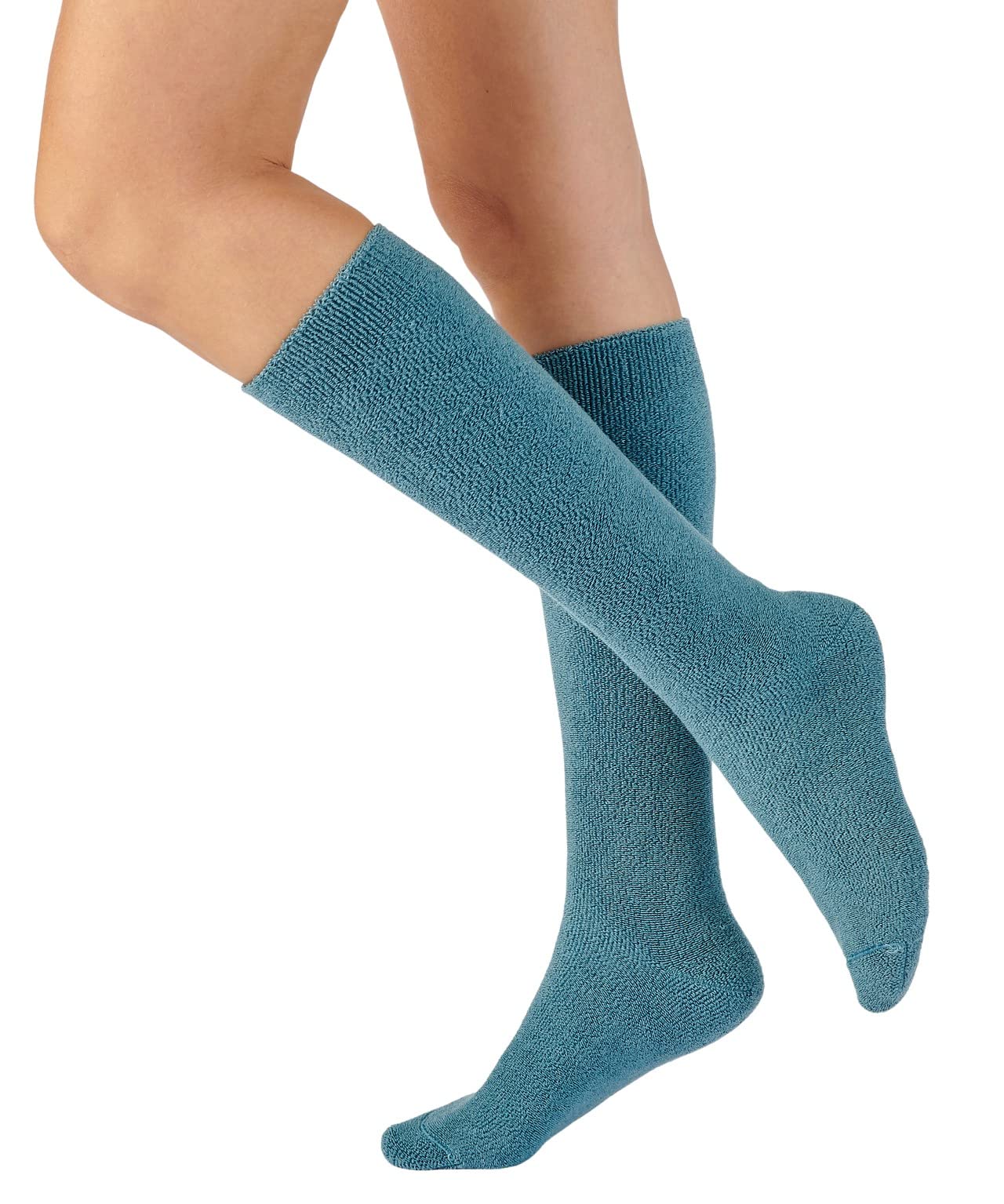 Damart Women's Chaussettes Maille Jersey bouclette Thermolactyl Casual Socks, BLEU Grise, Normal