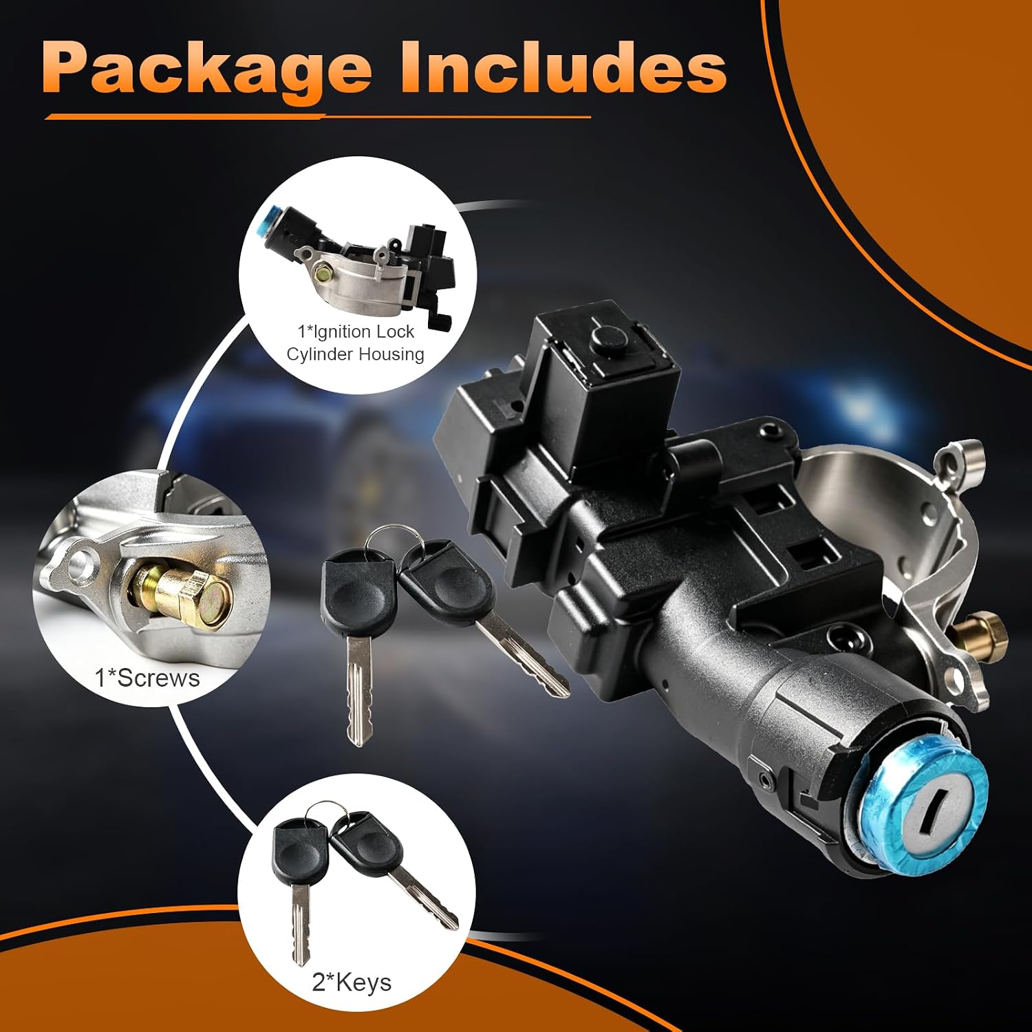 Ignition Lock Housing with 2 Keys and Bolt, Ignition Switch Lock Cylinder Assembly Fit for Ford Escape 2008-2012 for Ford Focus for Mazda Tribute for Mercury Mariner #OE 9L8Z-3511-B ZZDB66160