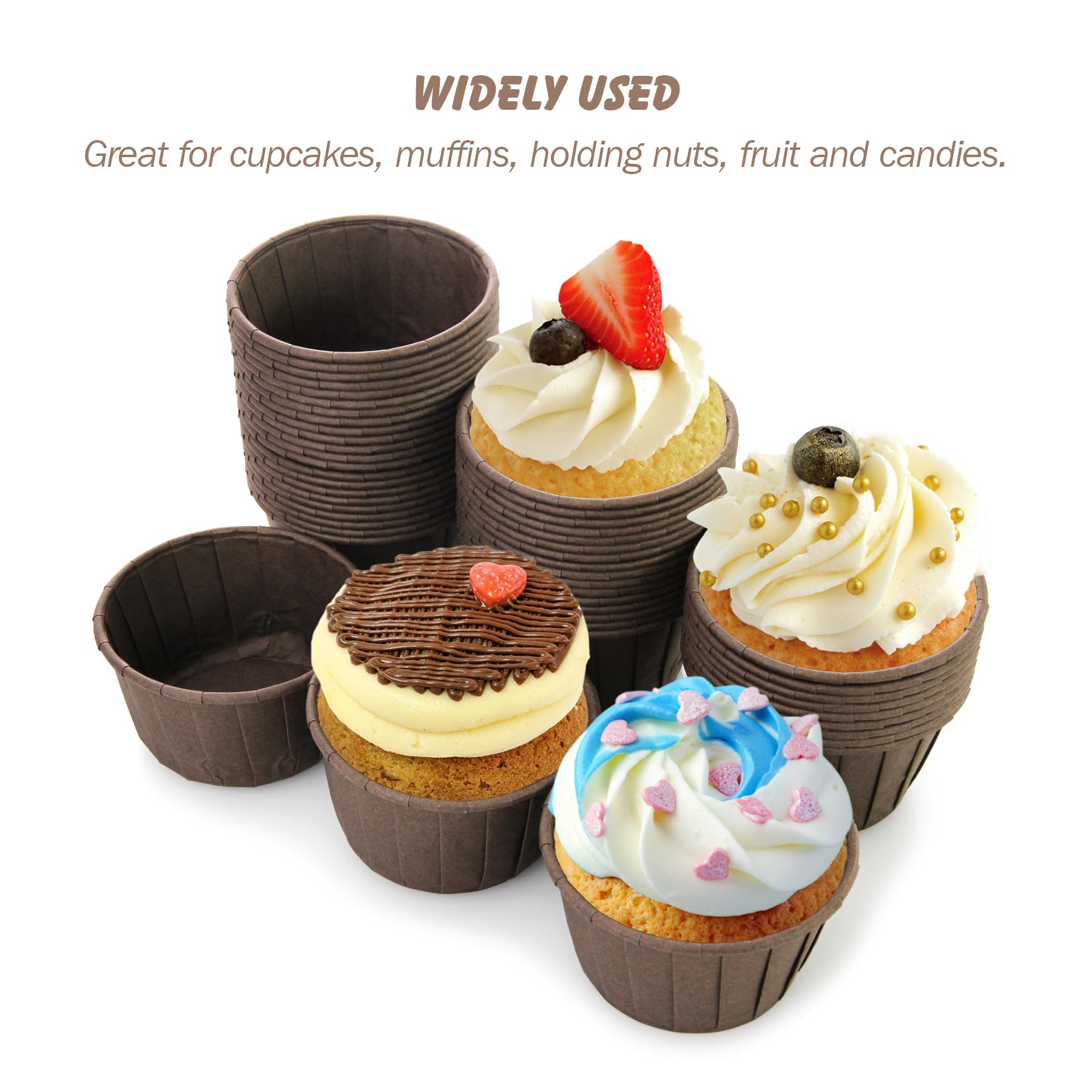 50 Pirottini In Carta Per Muffin E Cupcake - Coppette Gelato Riutilizzabili, Diametro 7 Cm, Altezza 5,2 Cm, Colori Rosa E Blu A Righe