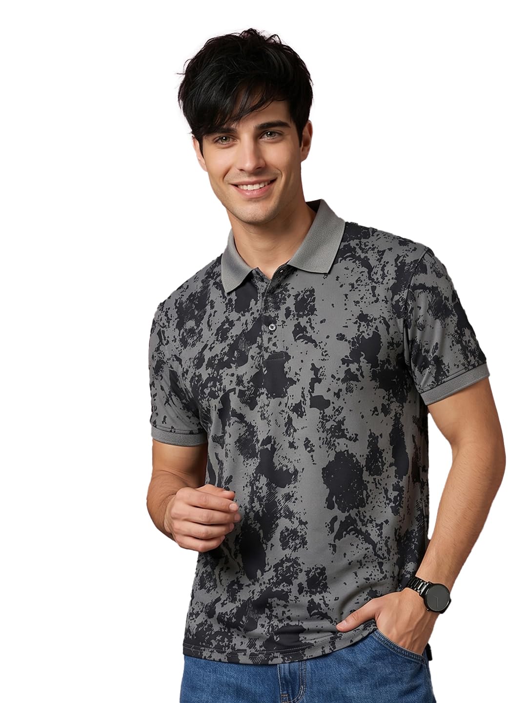 Men's Fashion Printed Polo T-Shirt | Polo Collar | Half Sleeves | Regular Fit | Modern Casual Style-picture-35