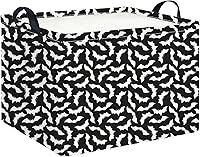 Vista 41 de CLOCOR Cesta de almacenamiento rectangular, cesta de almacenamiento plegable con bonito patrón, caja de almacenamiento de revestimiento impermeable