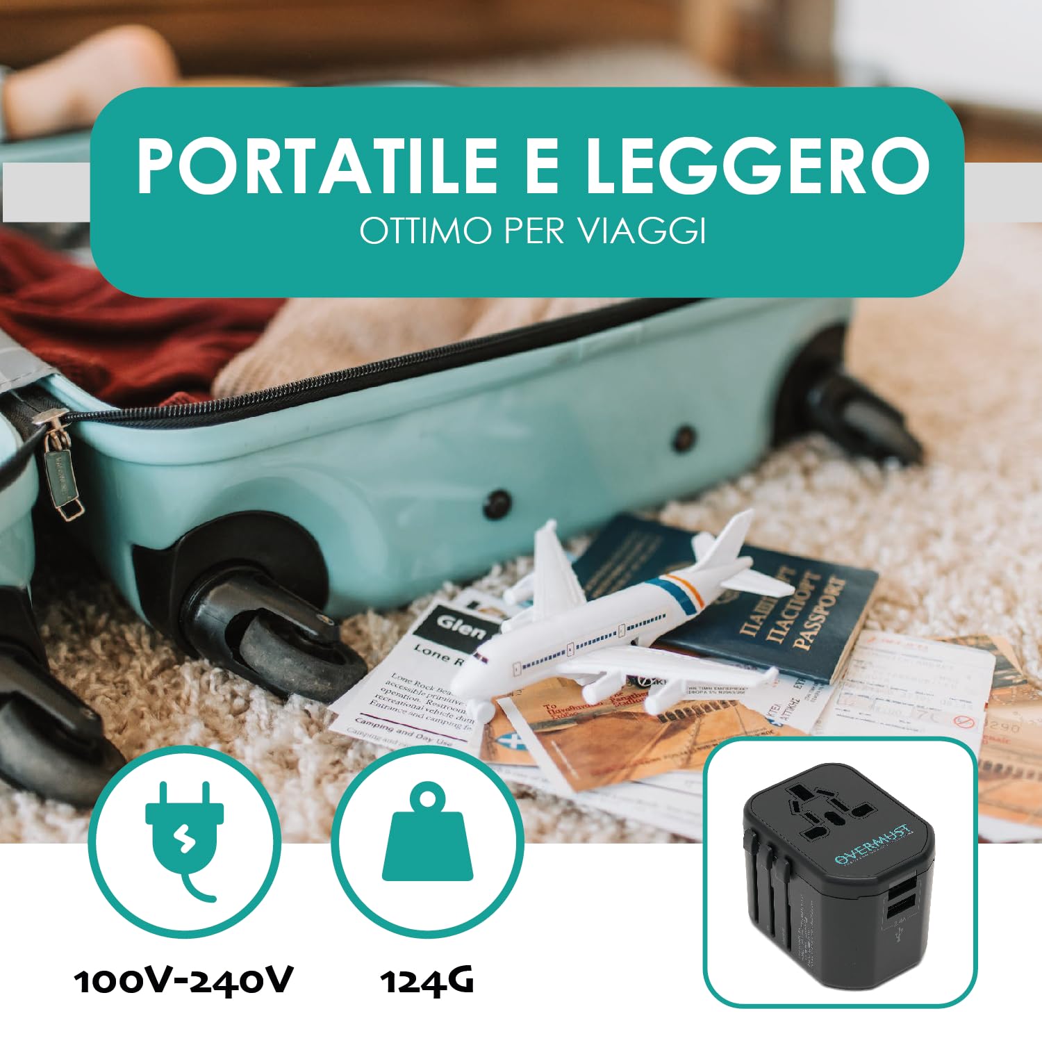 OVERMUST Adattatore Universale da Viaggio — immagine 4 di 10