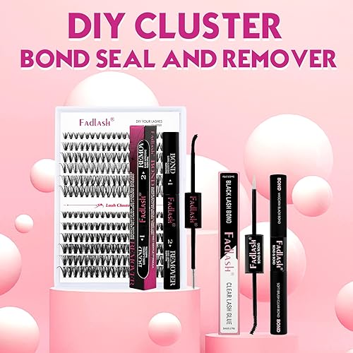 Miniatura 7 de FADLASH Pegamento y removedor de pestañas 2 en 1, pegamento de pestañas y removedor de pestañas para racimo de pestañas individuales, calmante y no