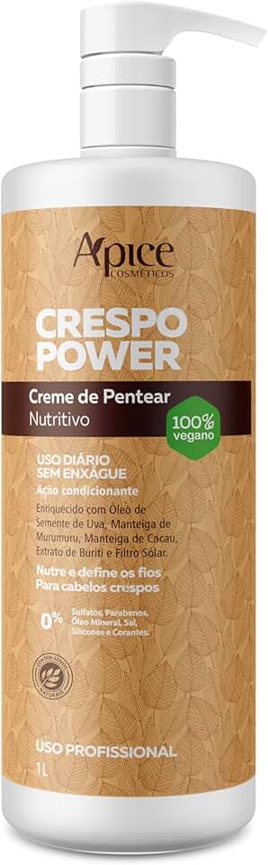 Ápice Creme de Pentear Nutritivo Crespo Power | Definição e Brilho Máximo | 1000ml