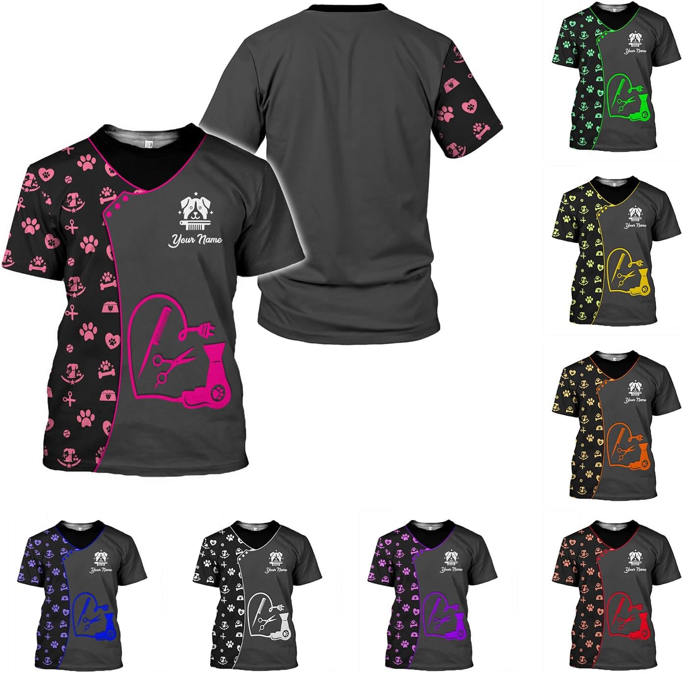 Personalized Dog Groomer 3D Shirt, Dog Grooming Shirt, Pet Grooming Shirt Gift, Dog Groomer Shirts, Grooming Shirts for Women