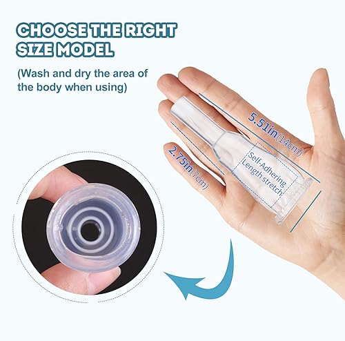 Miniatura 4 de Paquete de 20 catéteres externos de silicona para hombres, autoadherentes, cómodo diseño resistente a fugas con ajuste flexible y fácil conexión de