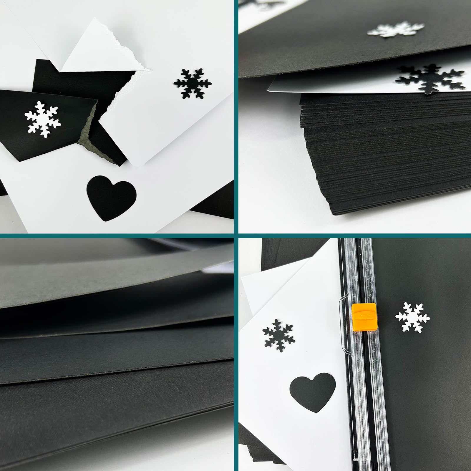 YINUOYOUJIA Karton, 30,5 x 30,5 cm dickes Papier, 300 g/m², 50 Blatt, schwarzer Karton (schwarz)