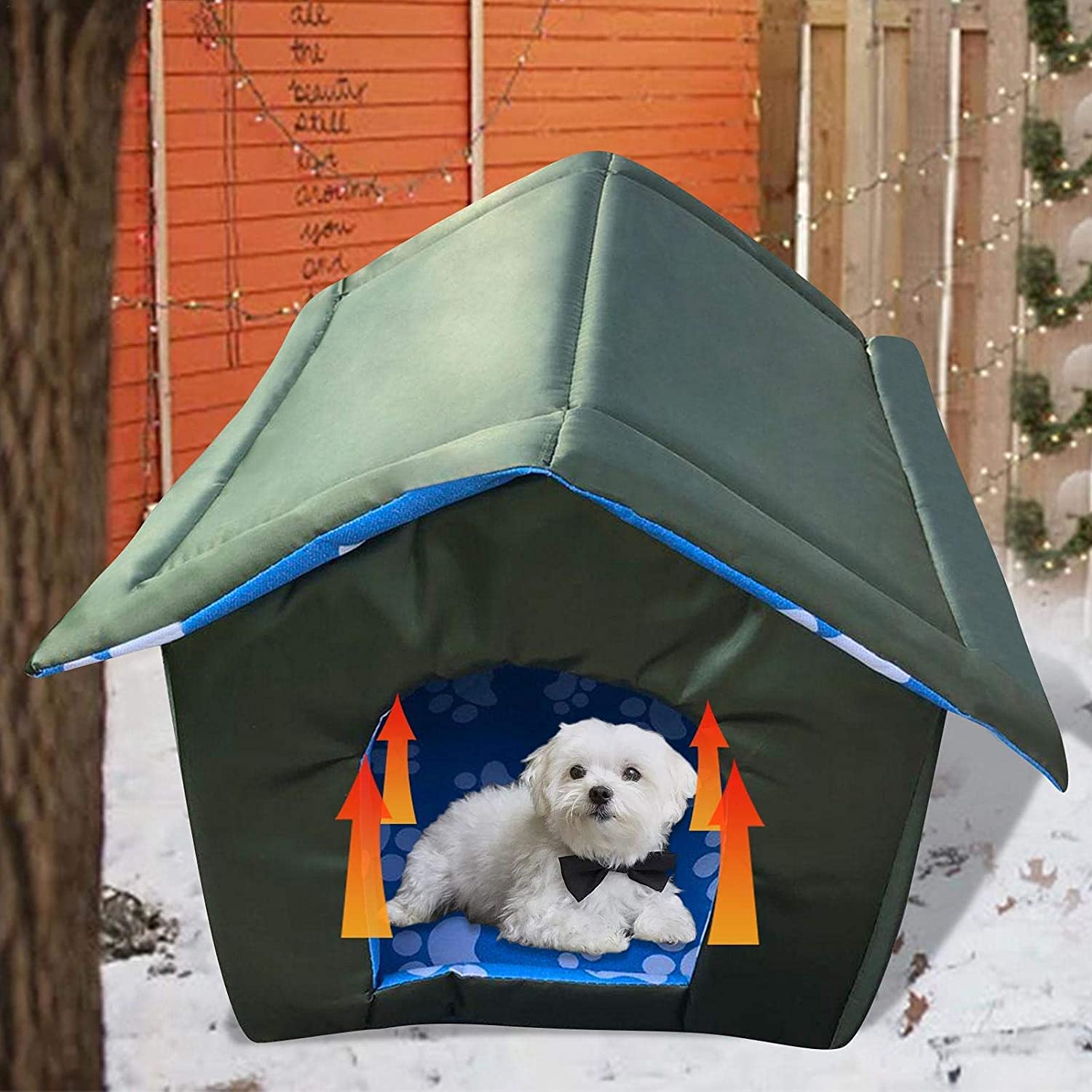 Maison Pour Chat D'Extérieur - Nid Isolé Imperméable Avec Fenêtre - Base Surélevée 50x40x35 Cm - Pour Chats, Chiens, Lapins - 4