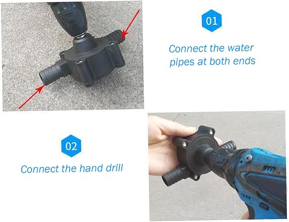 Drill Pump, Self Priming Transfer Pump Wear-Resistant Liquid Self Priming Water Hand Outstanding Drill Water for, Oil, Solvents, Fuels