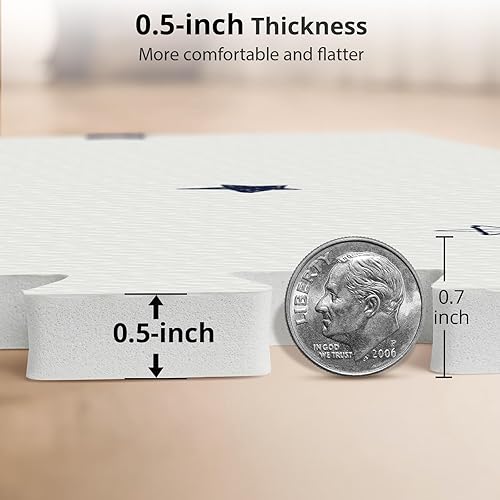 Miniatura 6 de Tapete de Juego de Espuma para Bebé, PIGLOG 72x48 Tapete para Gatear de Bebé, Tapetes de Piso para Niños para Bebés con Baldosas de Piso