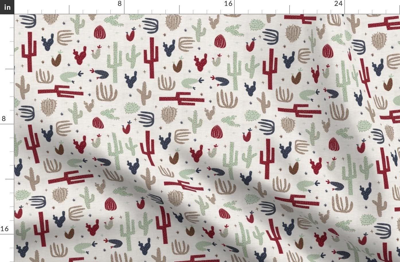 Spoonflower Fabric - Southwest Cactus Succulent Cacti Nature Desert Printed on Organic Cotton Sateen Fabric by The Yard - Sewing Quilting Apparel Home Decor