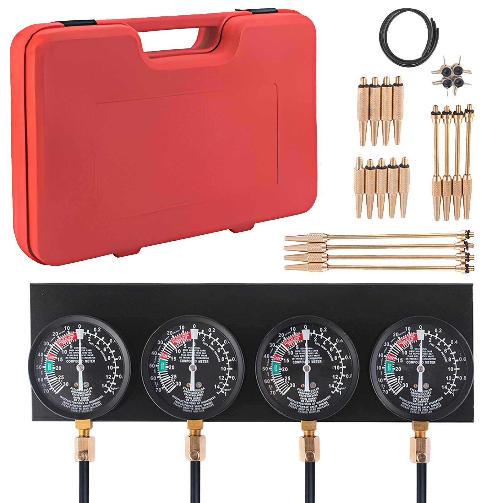 Manómetro De Vacío Para Carburador Kit de Herramientas para Mantenimiento | Kit de Sincronización de Carburadores para Taller Garaje y en Carretera