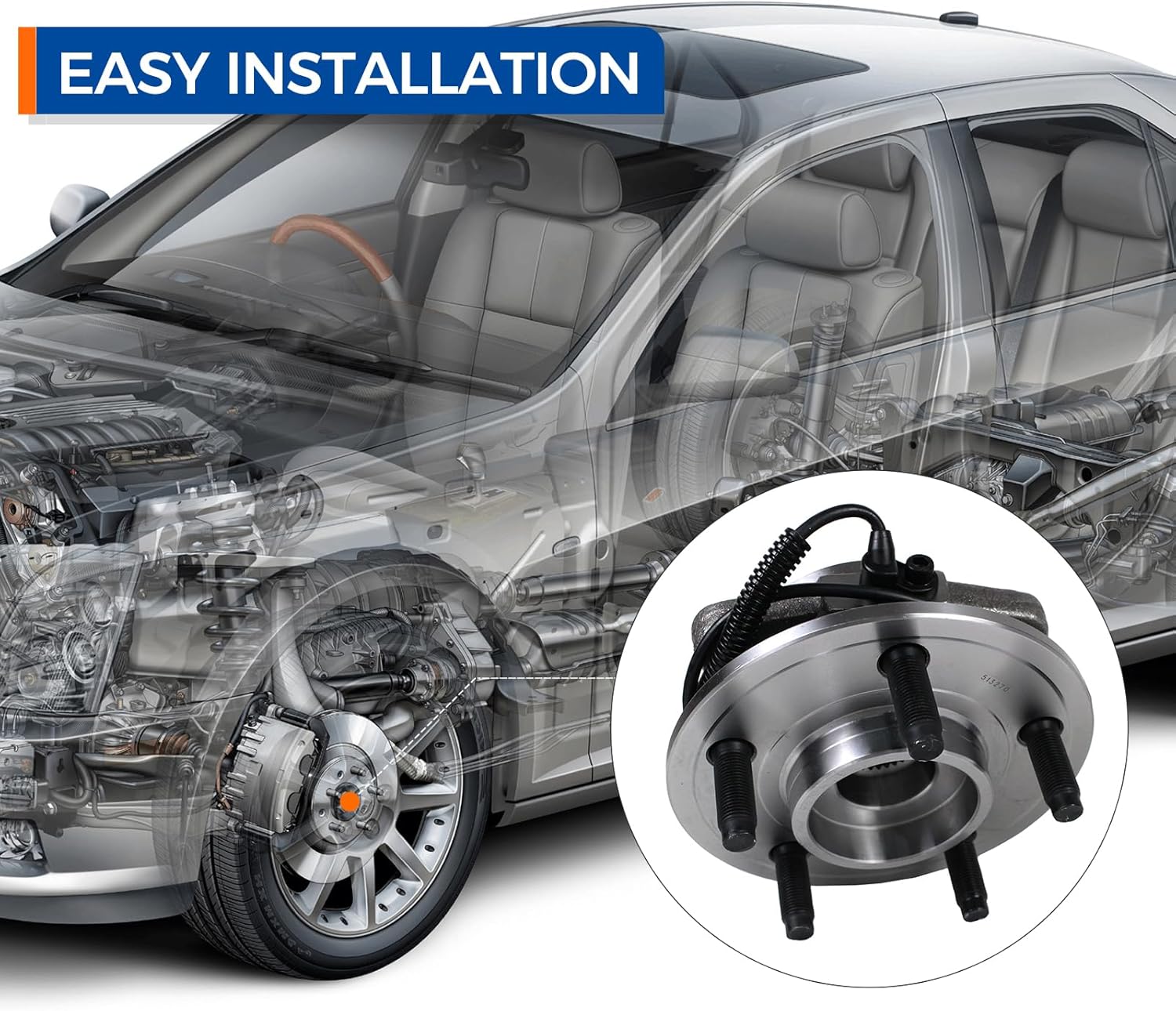 PAROD 2PCS 513270 Front Wheel Hub & Bearing Assembly fit for 2007-2011 Dodge Nitro, 2008-2012 Jeep Liberty w/ABS