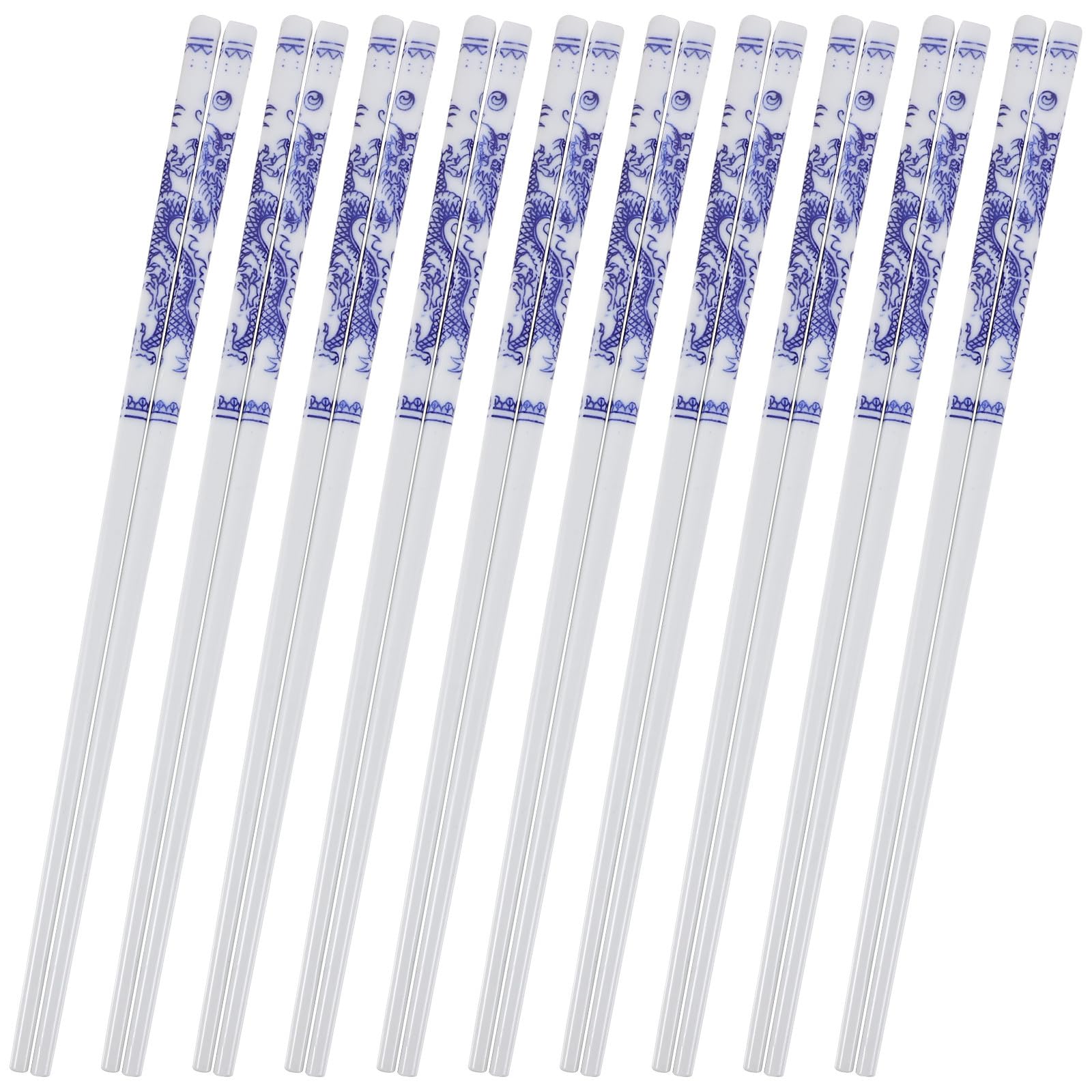 Palillos de cerámica azul y blanco para cenas familiares en casa