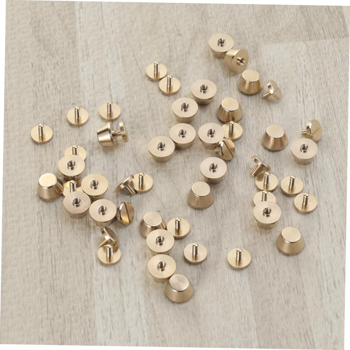 TEHAUX 25Pcs Fine Copper Studs with Screw Base for Bags Durable Rivets for Craft Smooth Edge Design for Handbag and Belt Accessories Golden