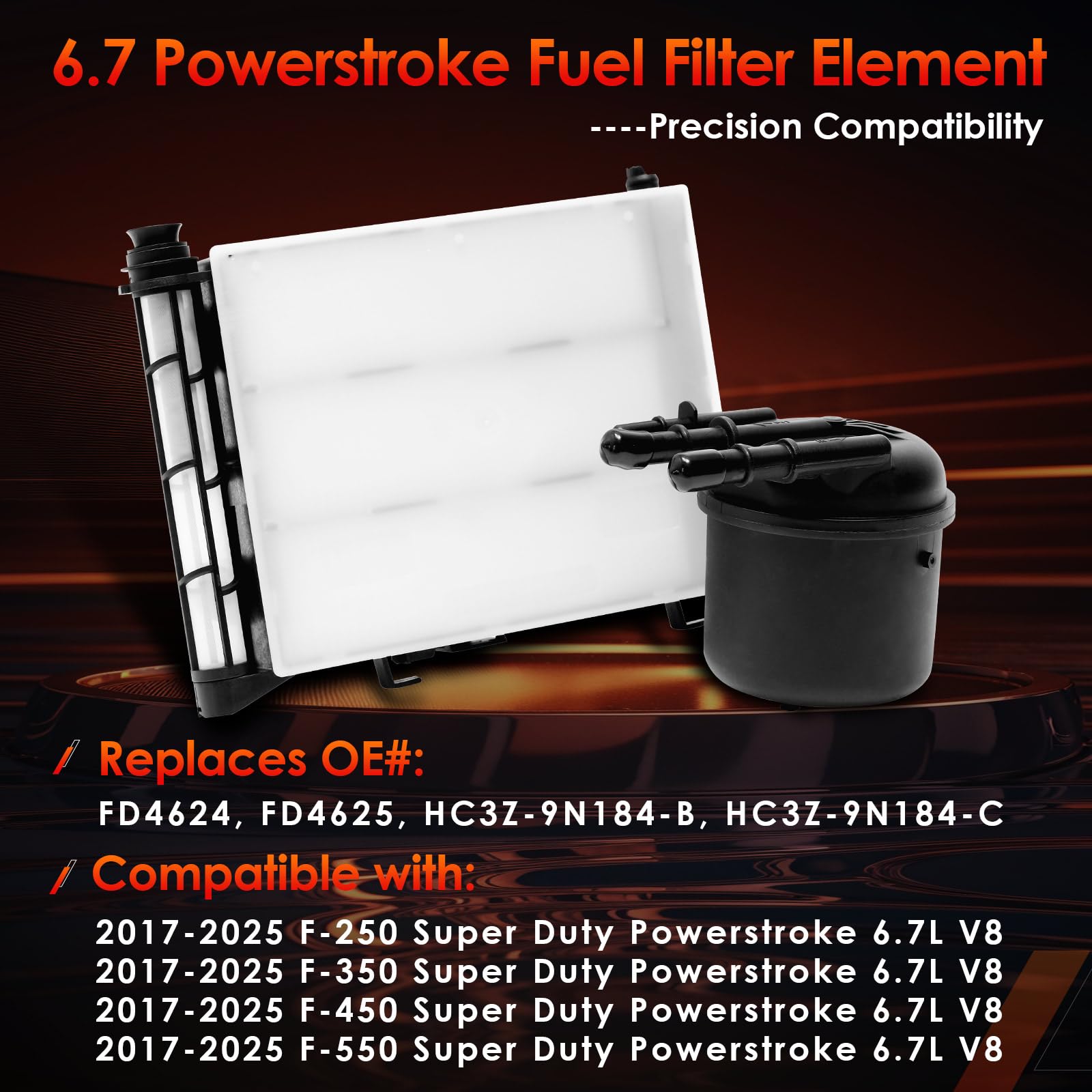 Snapklik.com : 6.7L Diesel Fuel Filter Element 2 Sets, Compatible