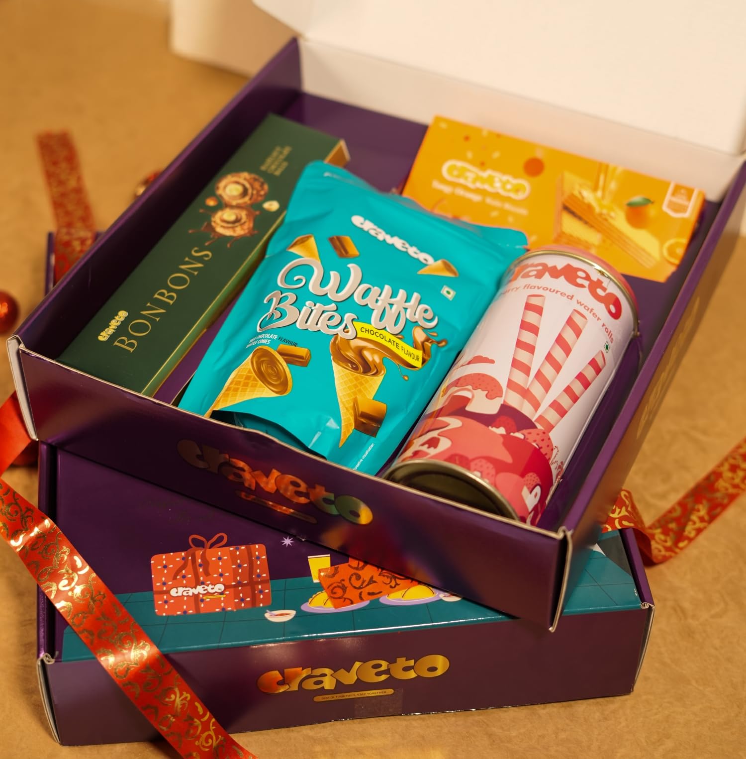 Craveto Diwali Gift Box, Assorted Chocolate Bon Bons, Strawberry Wafer Rolls, Vanilla Wafer Biscuits, Chocolate Cones (B0DFMSV5BS) Amazon Price History, Amazon Price Tracker