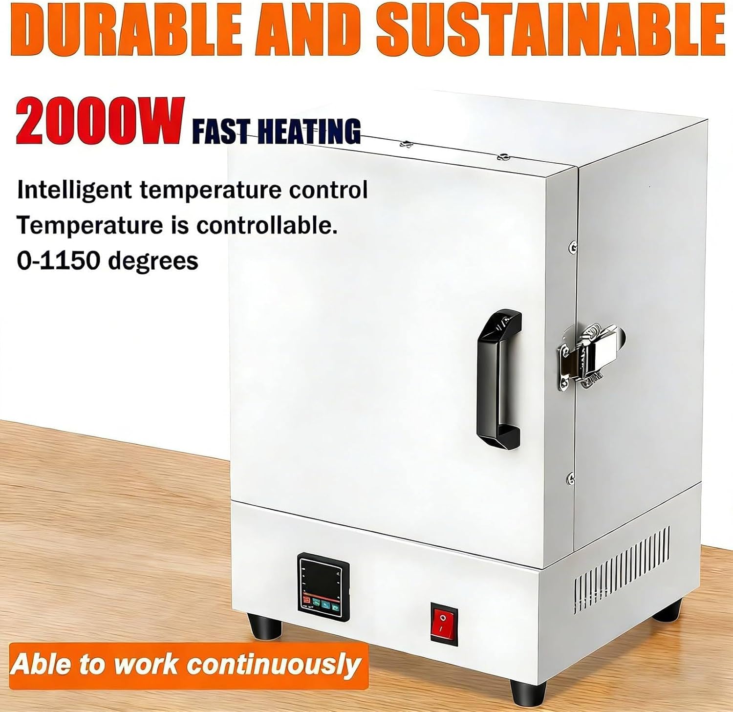 Lab Furnace Burnout Oven Dewaxing Furnace for Jewelry, 1150℃/2102℉ 2000W Muffle Oven with PID Control, for Lost Wax Casting & Small Batches