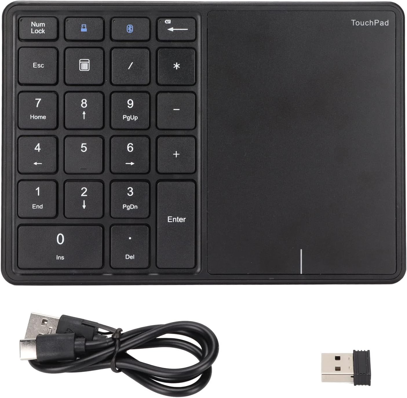 2.4G Wireless Numeric Keypad, Ergonomic External Number Pad 10m