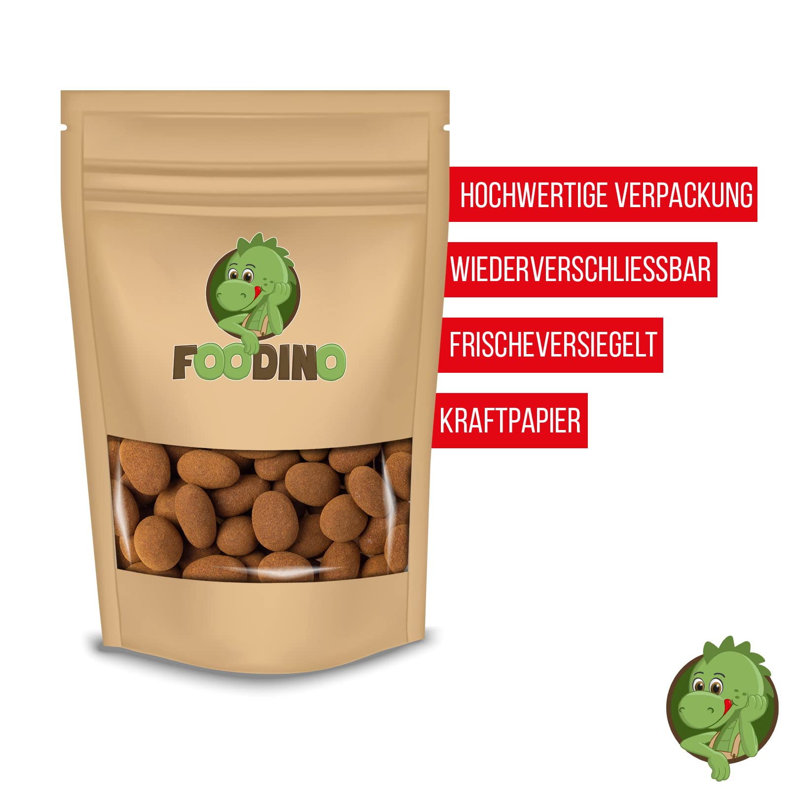 FOODINO 2,5kg Zimtmandeln Vollmilchschokolade mit Zimt veredelt