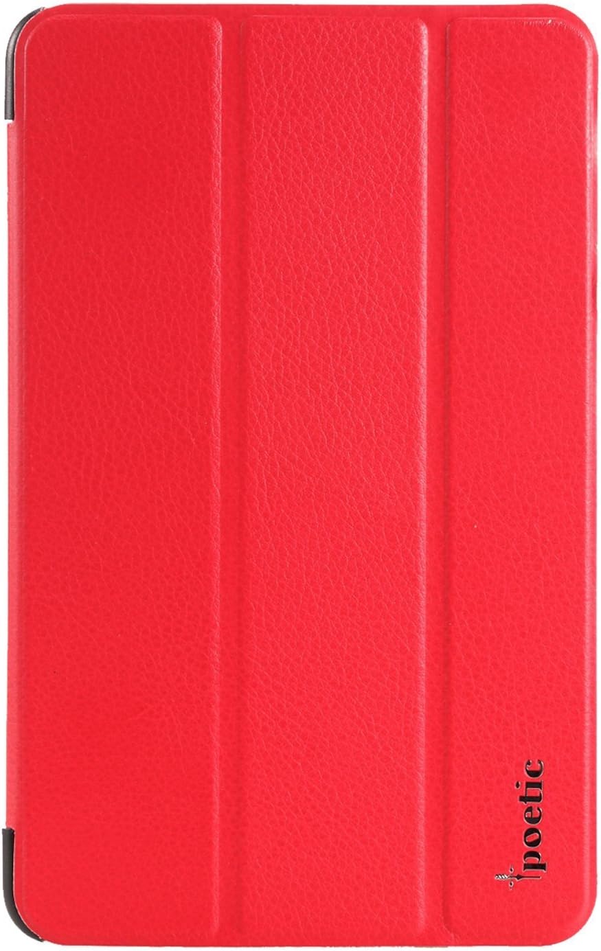 Google Nexus 7 Case - Poetic Google Nexus 7 Case [Slimline Series] - [Lightweight] [Ultra-slim] PU Leather Slim-Fit Trifold Cover Stand Folio Case for Google Nexus 7 1st Gen Red (3 Year Manufacturer Warranty From Poetic)