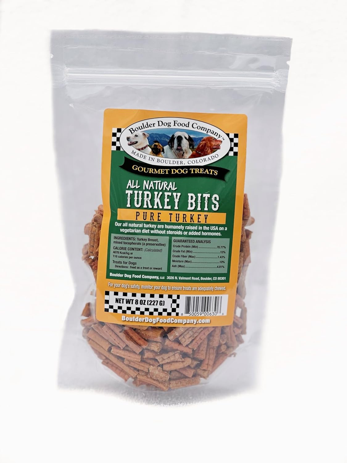 Turkey Bits Grain Free High Protein Dog Treats for Small to Large Breed - Low Calorie for Training - High Value, Human Grade Meat, Healthy Dog Treats for Small, Medium & Large Dogs (8oz)
