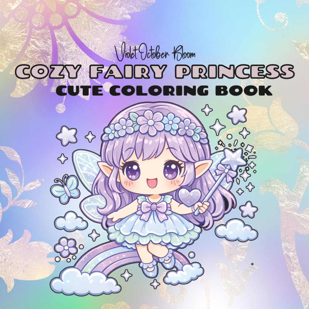 Cute & Comfy Fairy Princess Coloring Book: Whimsical Pastel Adventures for Relaxation and Creativity