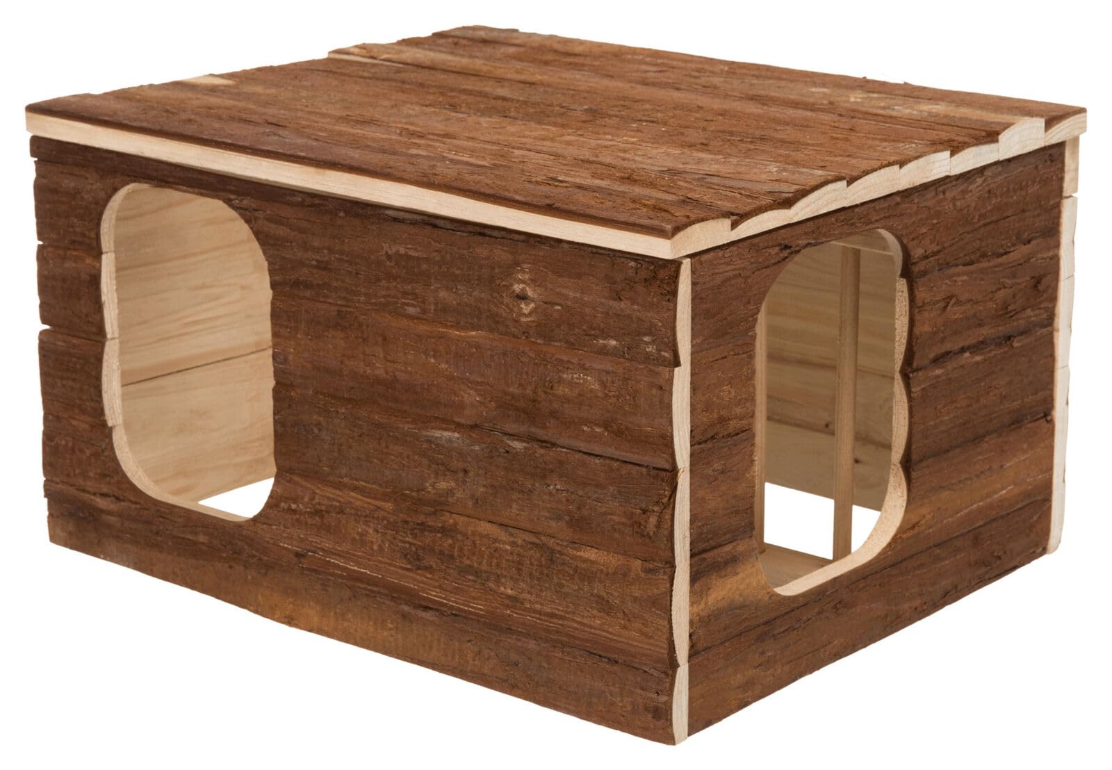 TRIXIE Hilke House, con mangiatoia per Fieno, Legno di Corteccia, 40 x 23 x 32 cm, 2515 kg