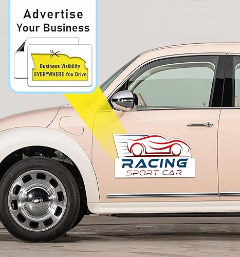 Miniatura 5 de KLSKKJ Imanes de automóvil en blanco con 40 mils, paquete de 2 imanes y calcomanías de 17 x 12 pulgadas, esquinas redondeadas en blanco blanco para