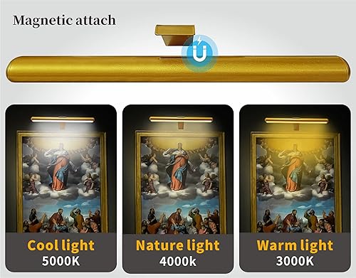 Miniatura 2 de Luz de imagen recargable para pintar con control remoto, aplique de pared de metal completo, iluminación artística, brillo regulable temporizador