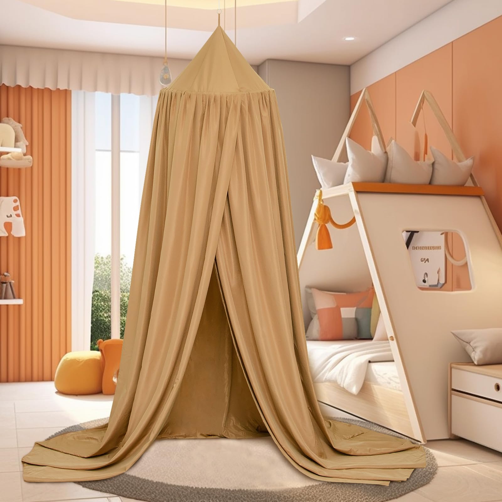 SESAMIS Canopy Children's Room, Bed Canopy, Baby Cot, Children's Room, 4 Colours, Hanging Round Princess Insect Net - Image 2