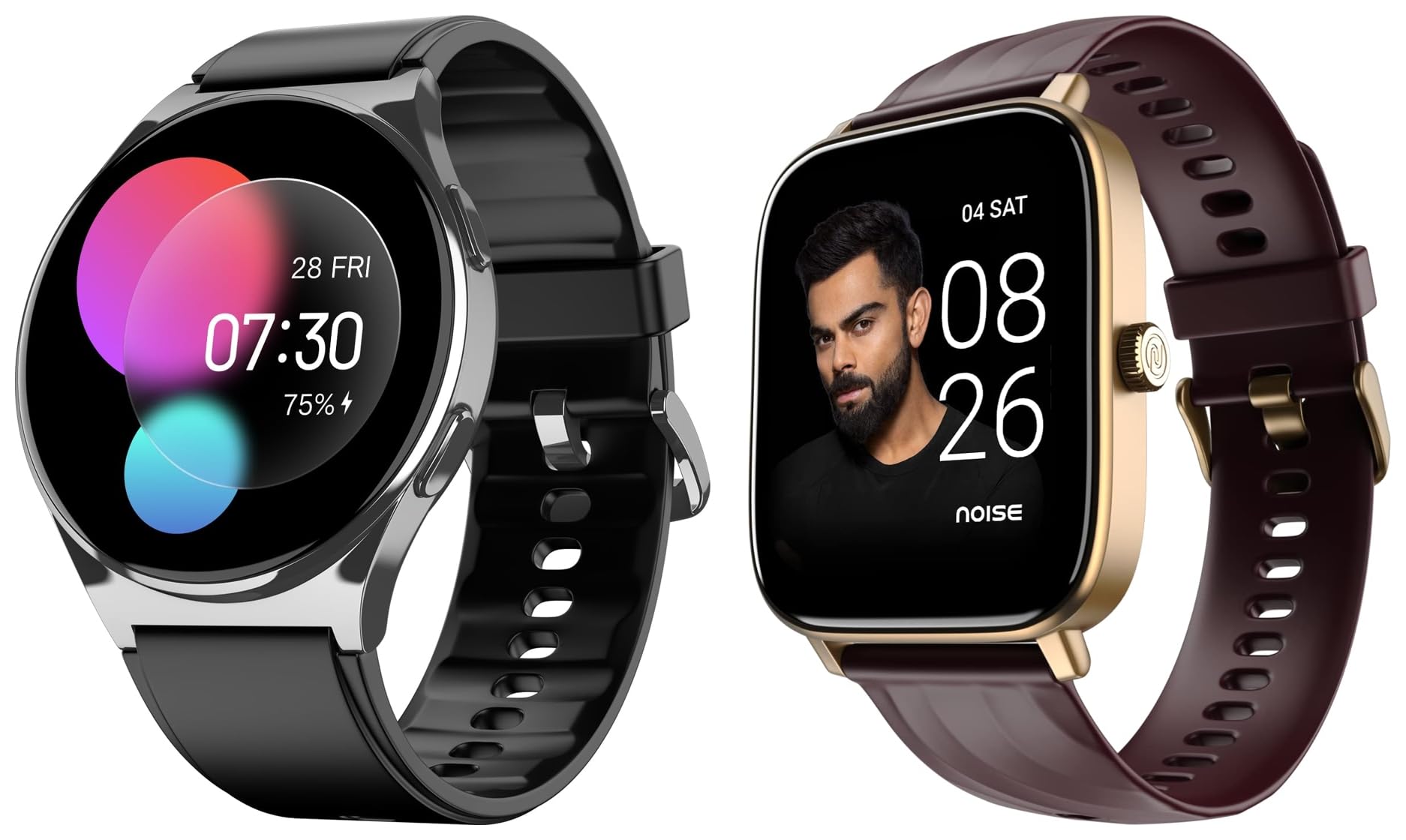 Noise Newly Launched Nova 1.46" Amoled Display with in-Built Bluetooth Calling(Jet Black) Newly Launched Quad Call 1.81" Display(Deep Wine)