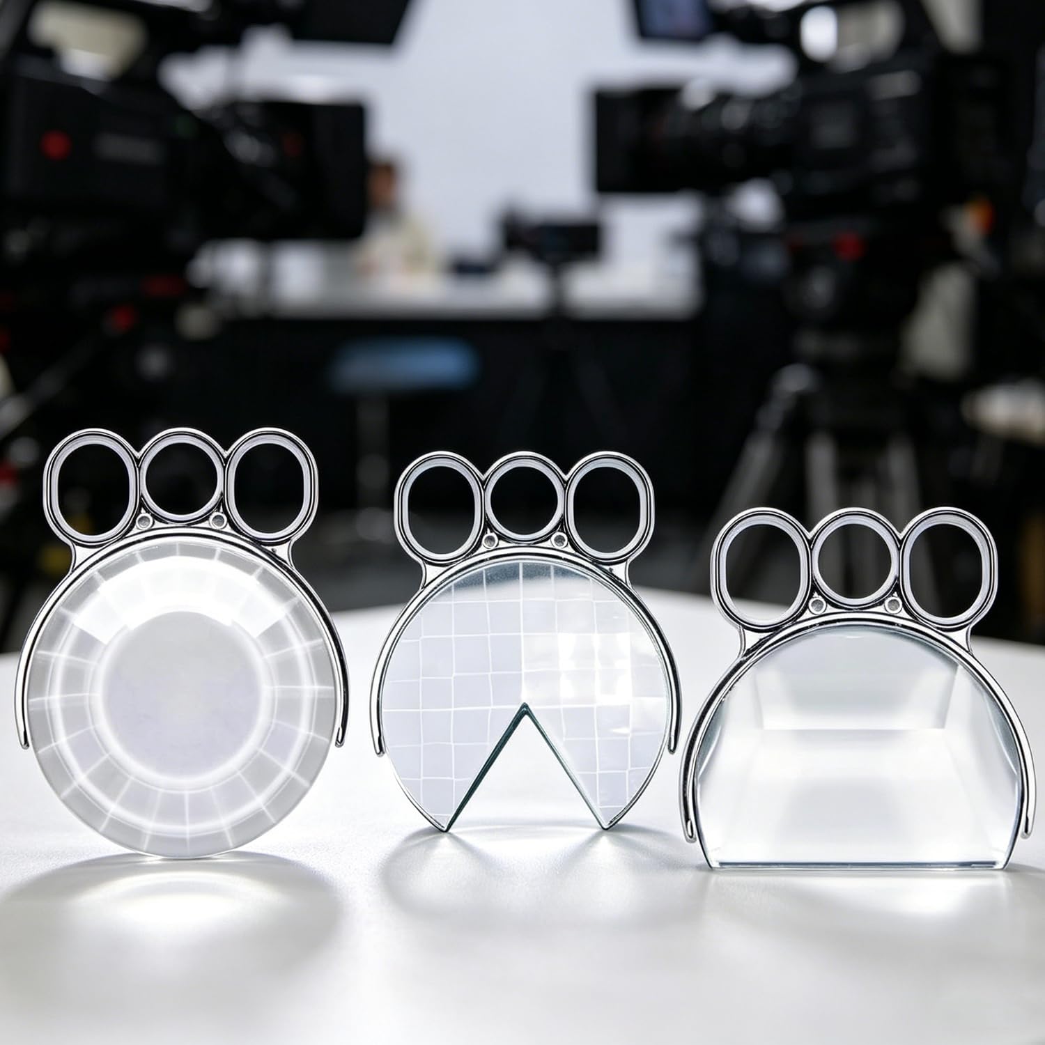 SICWEDIM Handheld Camera Effects Filter, 3pcs Kaleidoscope Glass Prism Lens, Multi Refraction, with Storage Bag, Photography Accessories, for Shooting Various Subjects