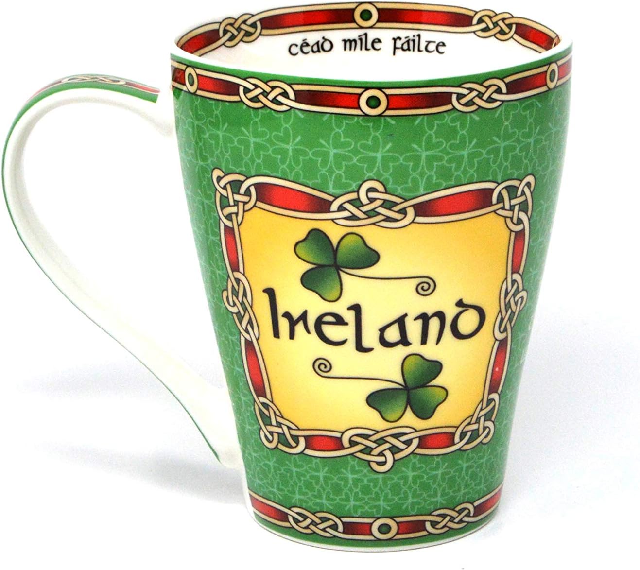 K-Musculo Emerald Isle Ceramic Mug Collection with Ireland Shamrock Design