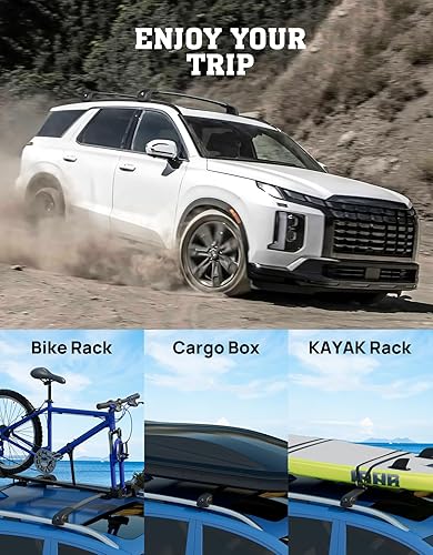 Miniatura 5 de HmmtyRack Barras transversales para techo de automóvil para Hyundai 2019-2023 Palisade SESELXRTLimitedCaligrafía con cerradura, barra transversal de