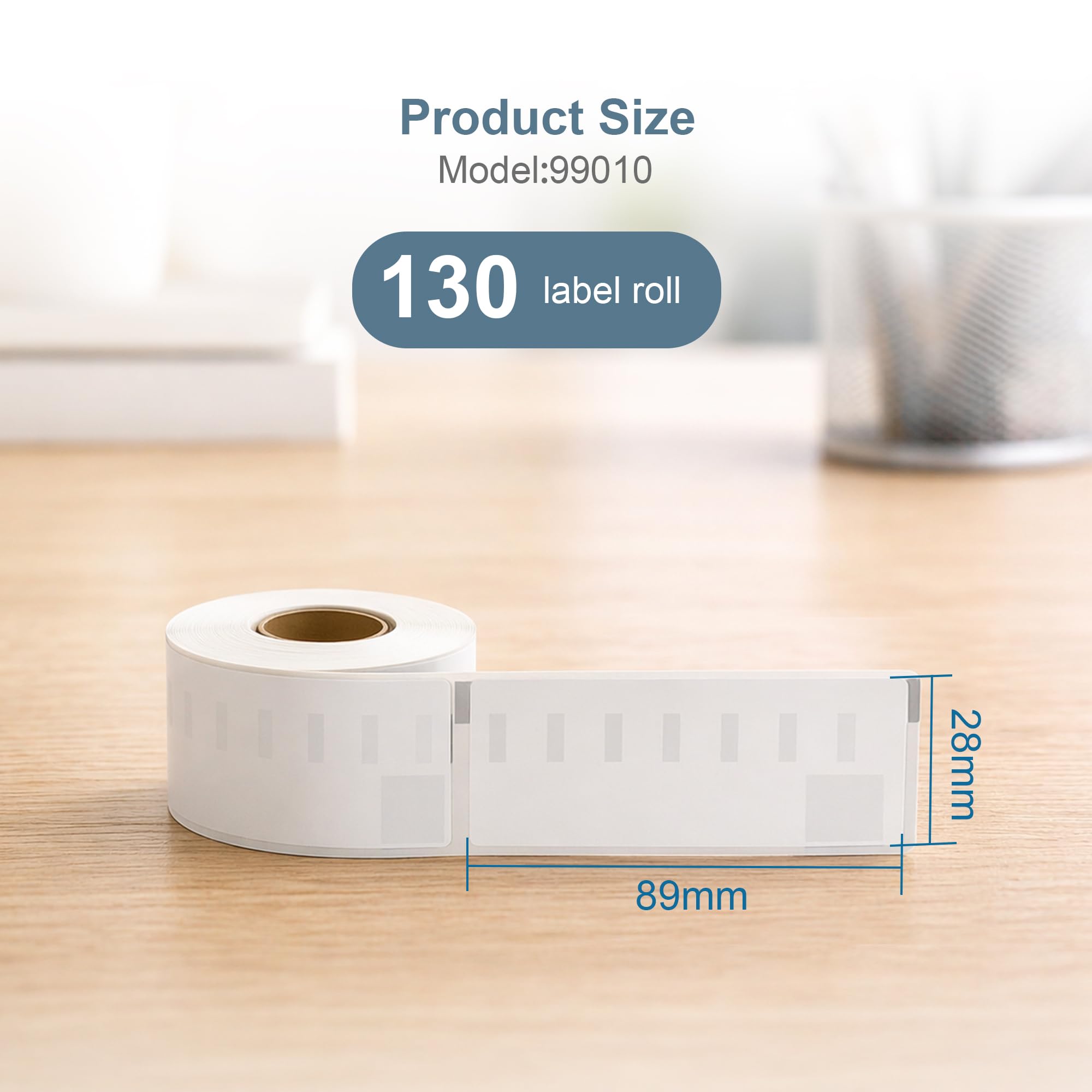 Printing Pleasure 20 x 99010 Rotoli Etichette adesive compatibile per Dymo LabelWriter & Seiko Stampante per Etichette | 28mm x 89mm | 130 Etichetta per Rotolo