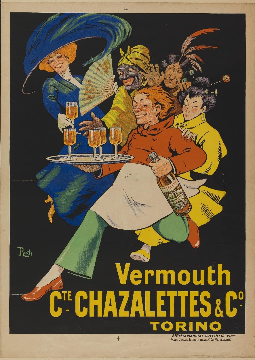 PUB Vermouth Cte CHAZALETTES Rsxa-Poster/Reproduction HQ 80x110cm d'une Affiche Vintage